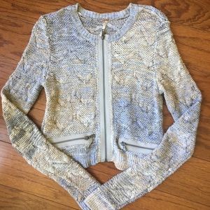 •Free People• nubby zip-up sweater (NWT)